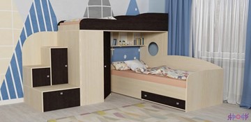 Детская кровать-шкаф Кадет-2, корпус Дуб, фасад Венге в Якутске