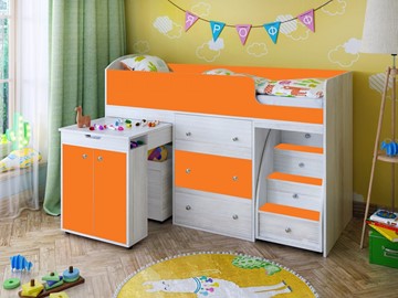 Детская кровать-шкаф Малыш 1600, корпус Винтерберг, фасад Оранжевый в Якутске