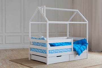 Детская кровать для девочки Домик с ящиками, цвет белый в Якутске