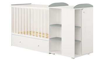 Детская кровать-шкаф с комодом POLINI Kids Ameli 800 Белый / Серый, серия AMELI в Якутске