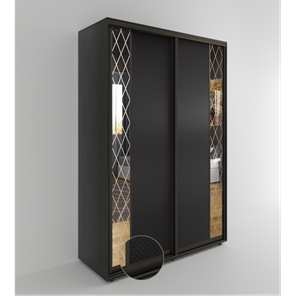 Шкаф 2-х дверный Акцент-Вера 2-КР (Эко кожа Версаль, ромбы) 2303х1000х600, Венге в Якутске