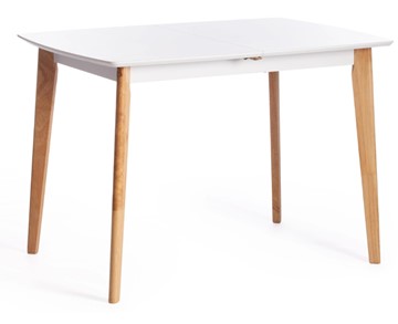 Небольшой стол Claire, дерево гевея/МДФ, 110+30x75x75 Белый/натуральный арт.15111 в Якутске