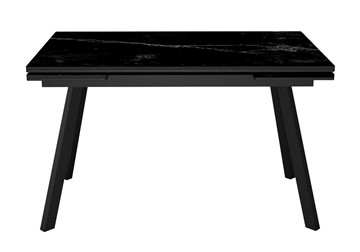 Стол кухонный раскладной DikLine SKA125 Керамика Черный мрамор/подстолье черное/опоры черные (2 уп.) в Якутске