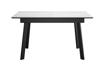 Раскладной стол DikLine SKH125 Керамика Белый мрамор/подстолье черное/опоры черные (2 уп.) в Якутске