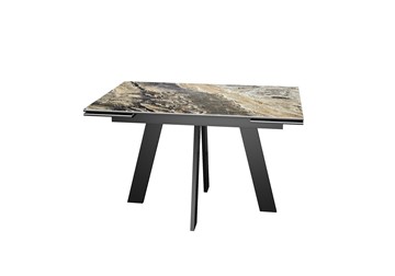 Кухонный стол раздвижной DikLine SKM120 Керамика Amadeus/подстолье черное/опоры черные в Якутске
