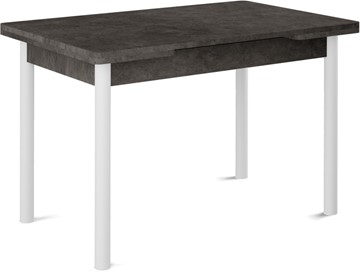 Кухонный стол раздвижной Милан-2 EVO, ноги белые, серый камень в Якутске