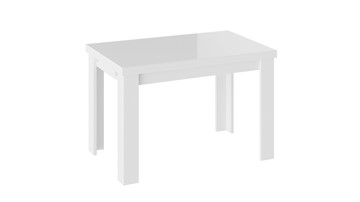 Маленький обеденный стол Норман тип 1, цвет Белый/Стекло белый глянец в Якутске