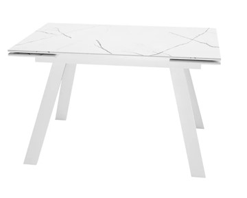 Раздвижной стол SKL 140, керамика белый мрамор/подстолье белое/ножки белые в Якутске