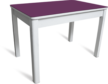 Маленький кухонный стол Айсберг-4 СТ белое/фиолетовое/массив в Якутске