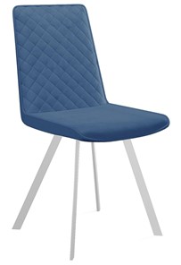 Обеденный стул 202, микровелюр B8 blue, ножки белые в Якутске