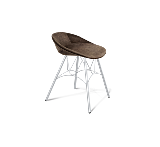 Обеденный стул SHT-ST19-SF1 / SHT-S100 (кофейный трюфель/хром лак) в Якутске