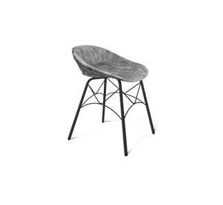 Обеденный стул SHT-ST19-SF1 / SHT-S107 (дымный/черный муар) в Якутске