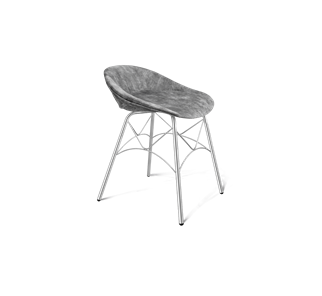 Обеденный стул SHT-ST19-SF1 / SHT-S107 (дымный/хром лак) в Якутске
