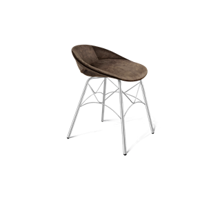 Обеденный стул SHT-ST19-SF1 / SHT-S107 (кофейный трюфель/хром лак) в Якутске