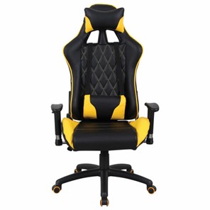 Кресло офисное Brabix GT Master GM-110 (две подушки, экокожа, черное/желтое) 531927 в Якутске