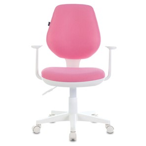 Офисное кресло Brabix Fancy MG-201W (с подлокотниками, пластик белый, розовое) в Якутске