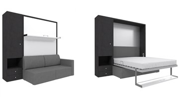 Кровать-трансформер Кровать-трансформер Smart (ШЛ+КД 1400), шкаф левый, правый подлокотник в Якутске