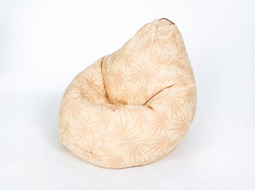 Кресло-мешок Груша малое, жаккард, бежевые листья в Якутске