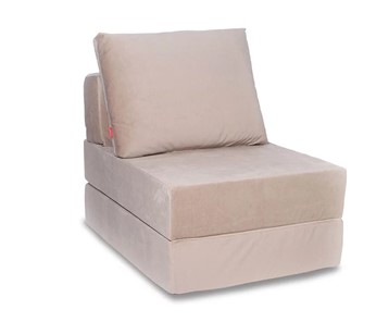 Бескаркасное кресло-кровать КлассМебель Окта, велюр бежевый в Якутске
