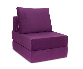 Кресло бескаркасное КлассМебель Окта, велюр фиолетовый в Якутске