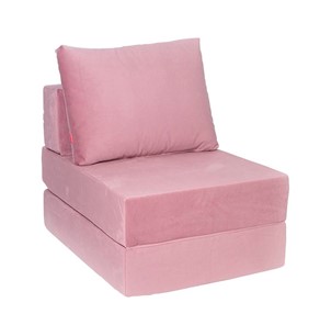 Бескаркасное кресло-кровать КлассМебель Окта, велюр пыльная роза в Якутске
