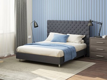 Спальная кровать Paris Boxspring Standart 200х200, Рогожка (Savana Grey (серый)) в Якутске