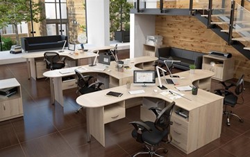 Набор мебели в офис SIMPLE с эргономичными столами и тумбами в Якутске