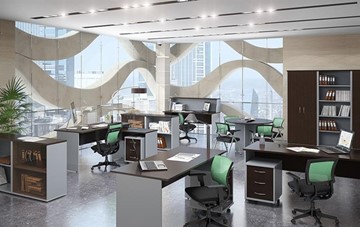 Офисный комплект мебели IMAGO четыре рабочих места, стол для переговоров в Якутске