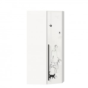 Угловой распашной шкаф Джоли 45 ЛД 535.030, Серый шелк в Якутске