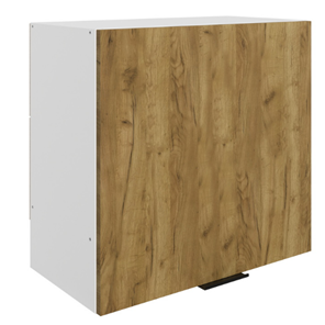 Навесной кухонный шкаф Стоун L600 Н566 (1 дв. гл.) (белый/акация светлая) в Якутске