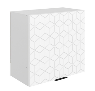 Кухонный навесной шкаф Стоун L600 Н566 (1 дв. гл.) с фрезировкой (белый/джелато софттач) в Якутске