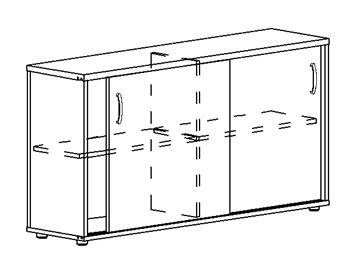 Шкаф-купе низкий Albero, для 2-х столов 60 (124,4х36,4х75,6) в Якутске
