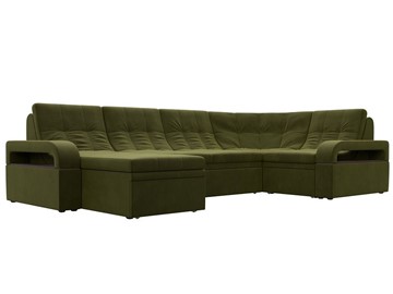 П-образный диван Лига-035, Зеленый (Микровельвет) в Якутске
