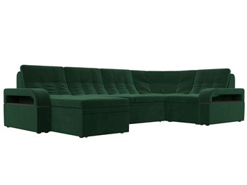 П-образный диван Лига-035, Зеленый (велюр) в Якутске