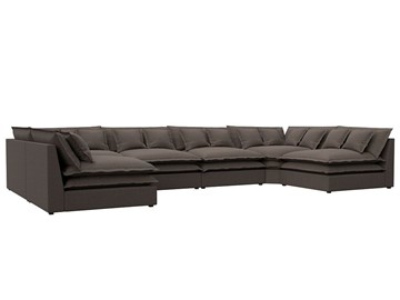 Большой П-образный диван Лига-040, Амур коричневый (рогожка) в Якутске