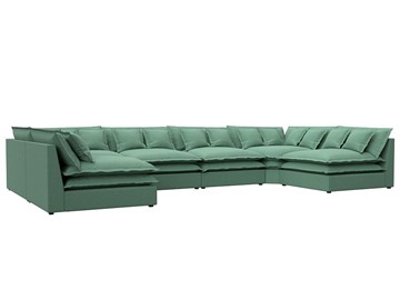 П-образный диван Лига-040, Амур зеленый (рогожка) в Якутске