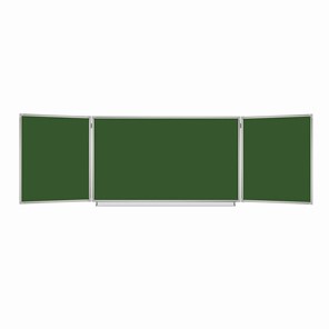Доска  для мела Brauberg 3-х элементная 100х150/300 см, 5 рабочих поверхностей, зеленая, BRAUBERG, 231707 в Якутске