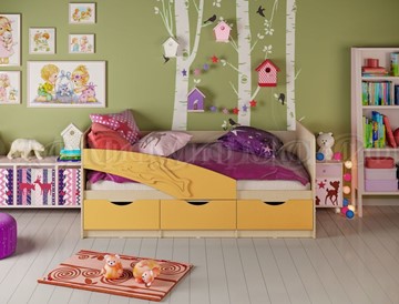 Детская кровать Дельфин, Желтый матовый 80х200 в Якутске
