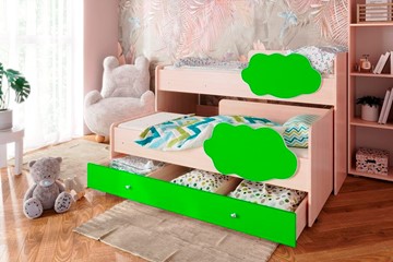 Двухэтажная детская кровать Соник 1.6 с ящиком, Лайм в Якутске