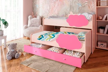 Детская 2-этажная кровать Соник 1.6 с ящиком, Розовый в Якутске