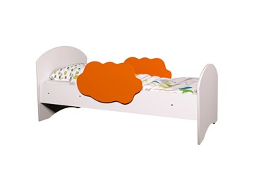 Детская кровать для мальчика Тучка, корпус Белый, фасад Оранжевый в Якутске