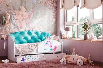 Детская кровать с бортиками Звездочка с бортиком, Бирюза в Якутске