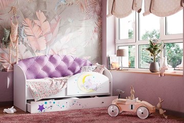 Детская кровать Звездочка с бортиком, Фиолетовый в Якутске