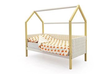 Детская кровать-домик «Svogen бежево-белый» мягкая в Якутске