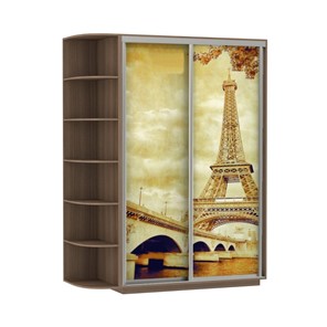 Шкаф 2-дверный Экспресс 1700x600x2200, со стеллажом, Париж/шимо темный в Якутске