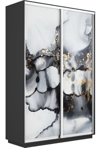 Шкаф 2-дверный Экспресс 1600x450x2400, Абстракция серая/серый диамант в Якутске