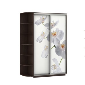 Шкаф 2-дверный Экспресс 1700x600x2200, со стеллажом, Орхидея белая/венге в Якутске