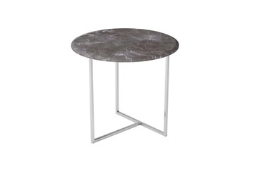 Круглый столик Альбано (серый мрамор-хром) в Якутске