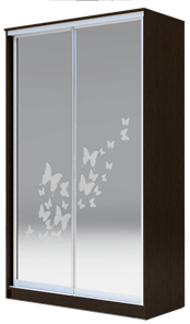 Шкаф 2200х1682х420 два зеркала, "Бабочки" ХИТ 22-4-17-66-05 Венге Аруба в Якутске