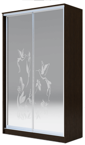 Шкаф двухстворчатый 2200х1200х620 два зеркала, "Колибри" ХИТ 22-12-66-03 Венге Аруба в Якутске
